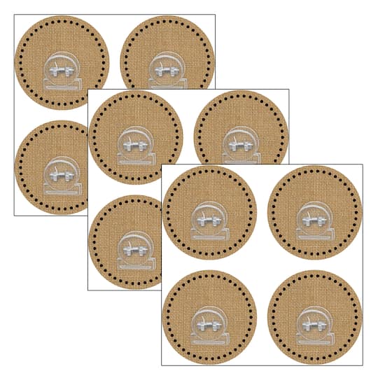 Teacher Created Resources Clingy Thingies® Burlap Design Clips, 3 Packs of 4